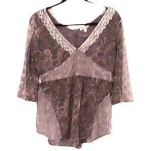 BKE Womens Lace Tunic Size M Fairycore Boho Cottagecore Whimsigoth Embroidered